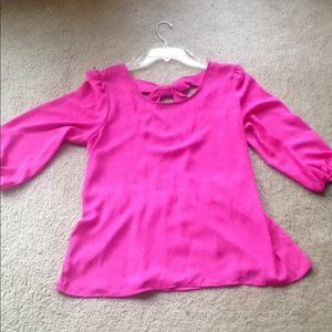 Women's Fuchsia Blouse with back bow